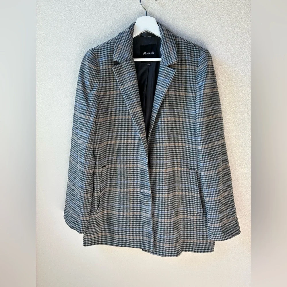 EUC Madewell Dorset Blazer in Bowne Plaid/ Color Essex Houndstooth Menswear (M) - Picture 12 of 15